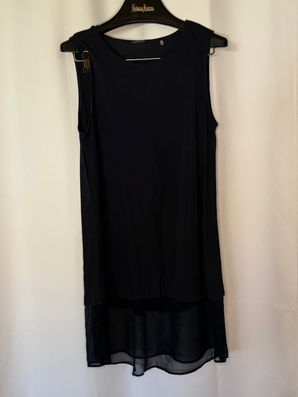 Classic Sleeveless Navy Shift Dress